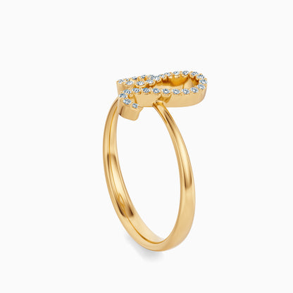 Large Diamond Leo Ring
