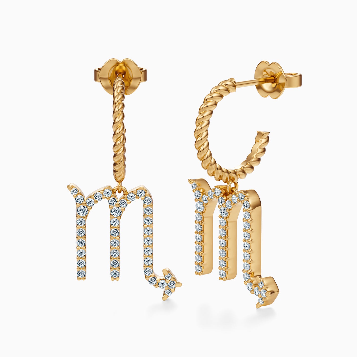 Large Diamond Scorpio Dangle Earrings