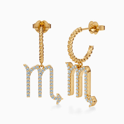 Large Diamond Scorpio Dangle Earrings