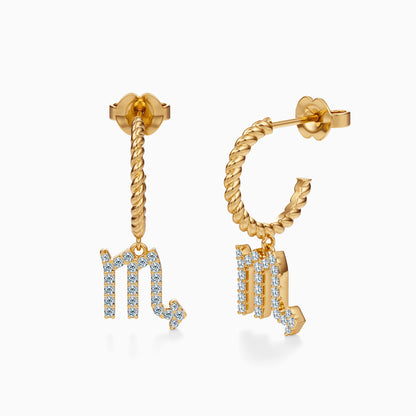Diamond Scorpio Dangle Earrings