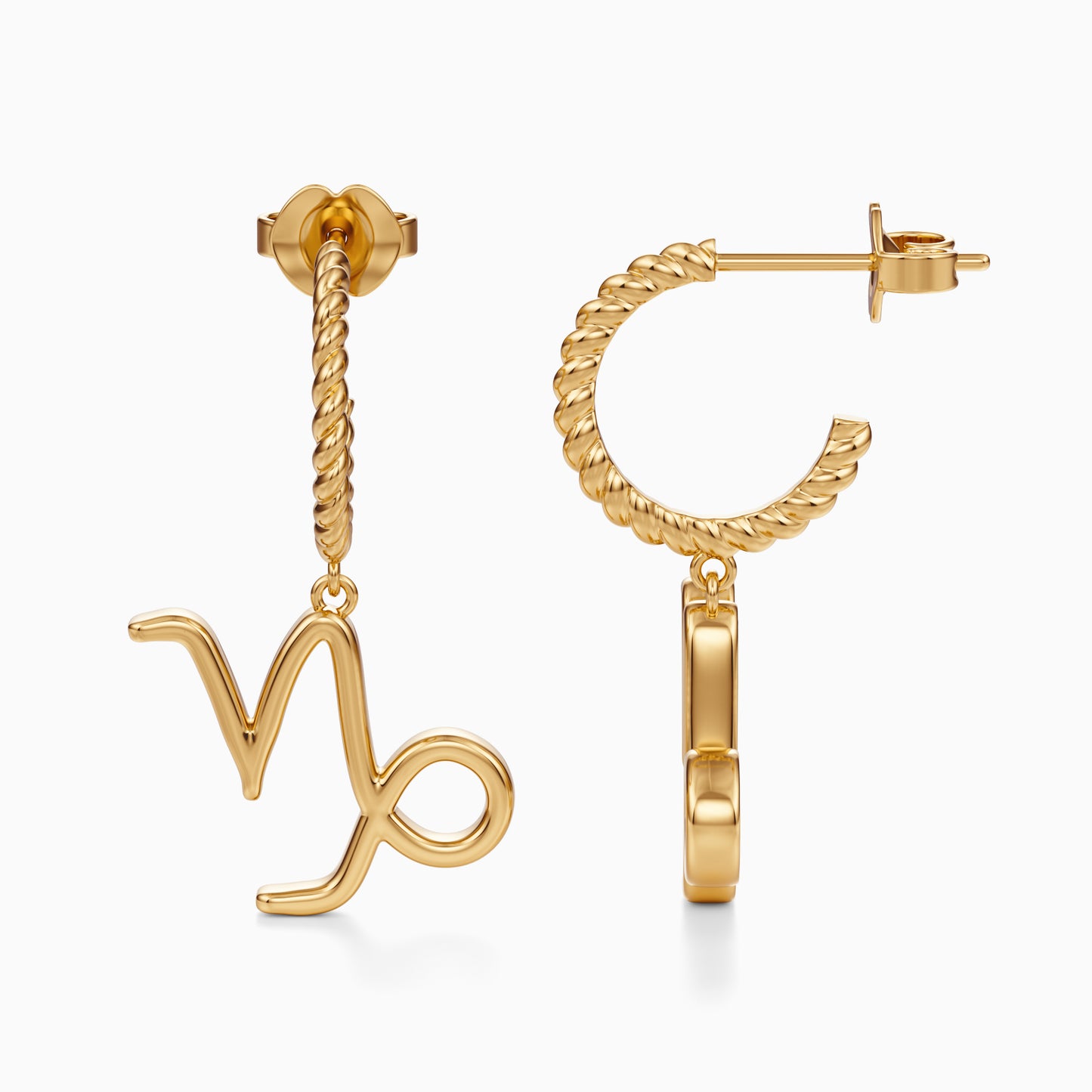 Large Capricorn Dangle Earrings