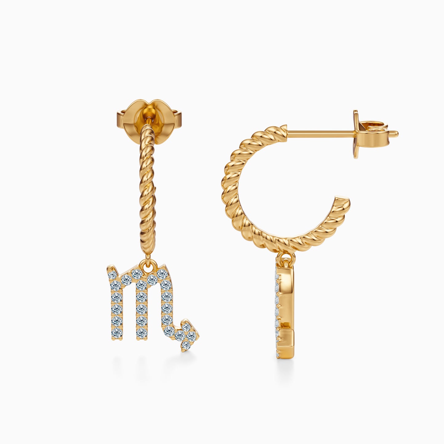 Diamond Scorpio Dangle Earrings