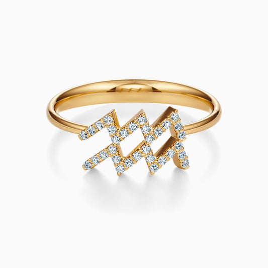 Large Diamond Aquarius Ring
