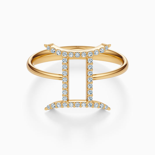 Large Diamond Gemini Ring
