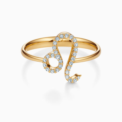 Large Diamond Leo Ring