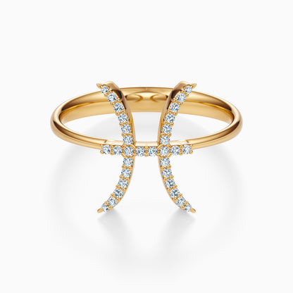 Large Diamond Pisces Ring