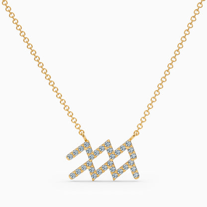 Large Diamond Aquarius Necklace