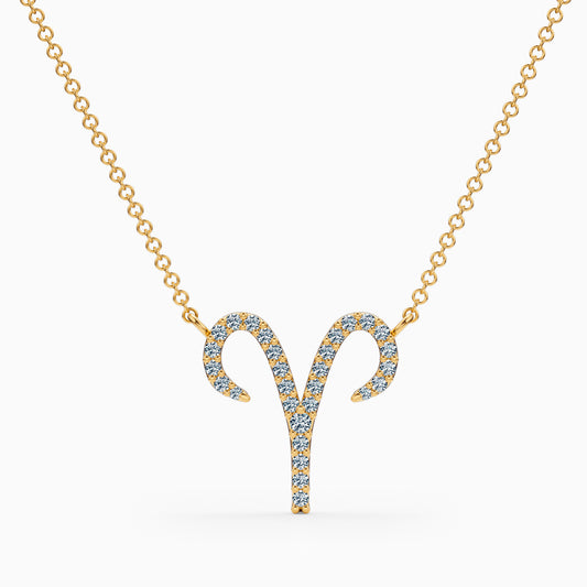 Large Diamond Aries Necklace