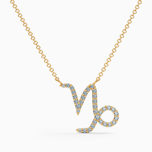 Large Diamond Capricorn Necklace