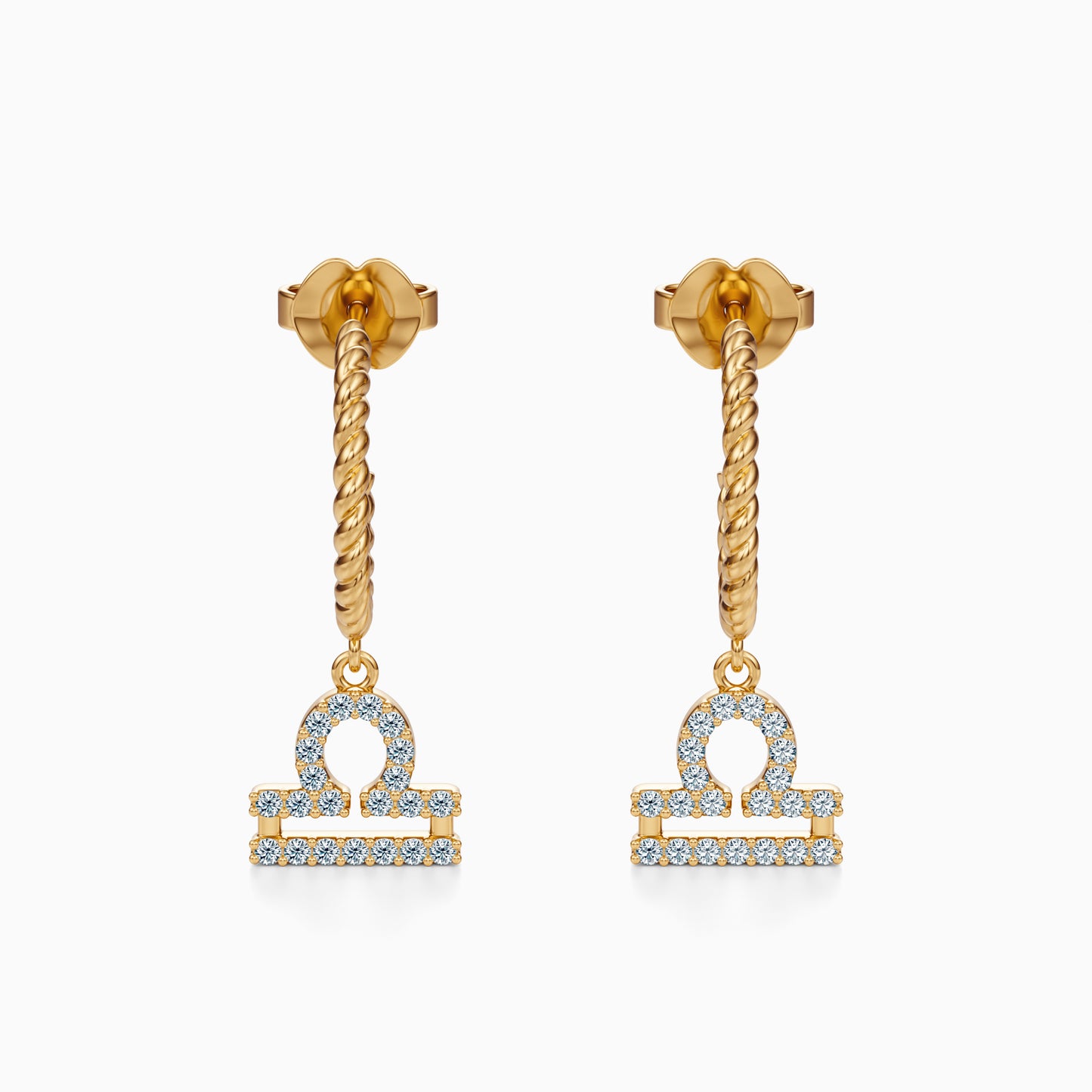 Diamond Libra Dangle Earrings