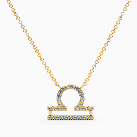Large Diamond Libra Necklace