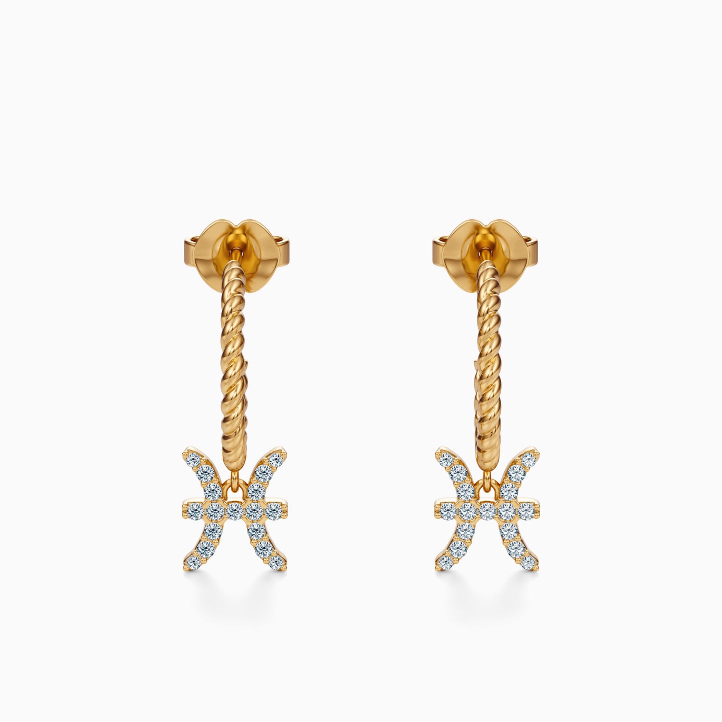 Diamond Pisces Dangle Earrings