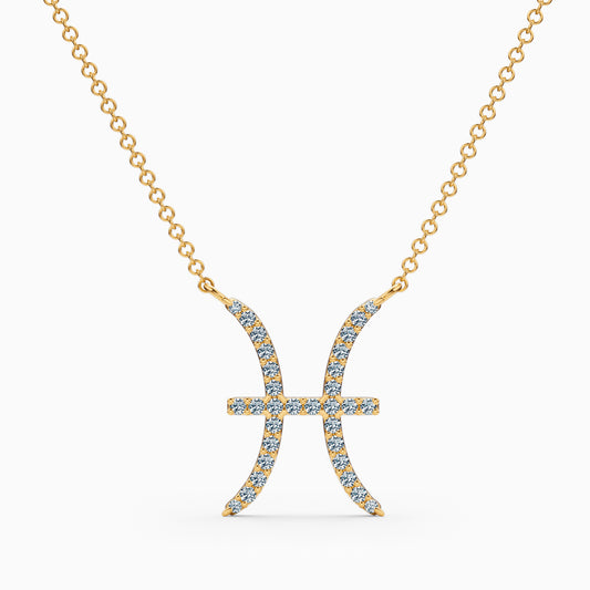 Large Diamond Pisces Necklace