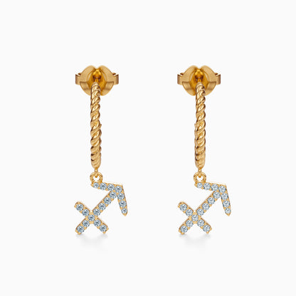 Diamond Sagittarius Dangle Earrings