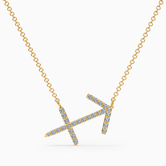 Large Diamond Sagittarius Necklace
