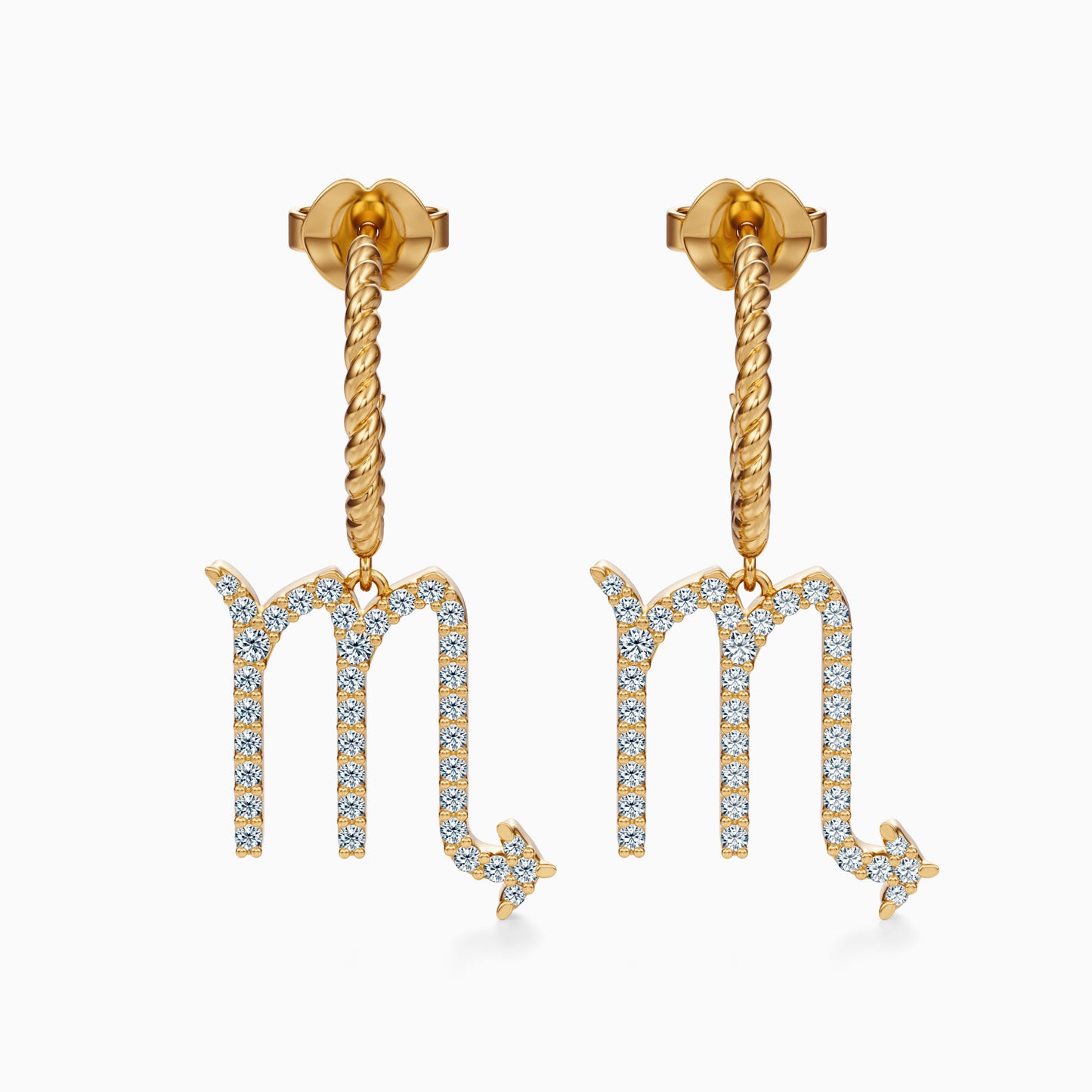 Large Diamond Scorpio Dangle Earrings