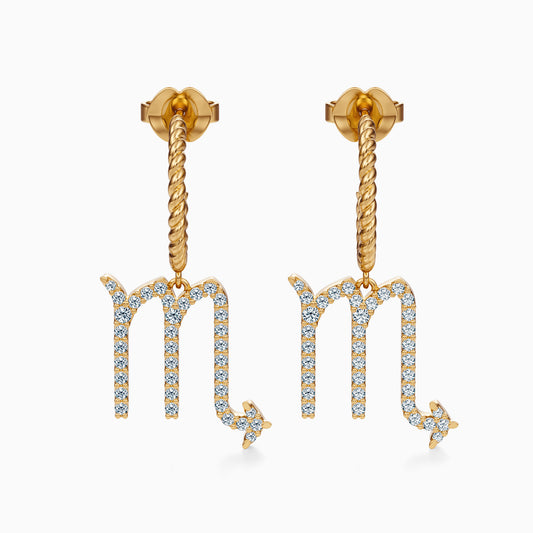 Large Diamond Scorpio Dangle Earrings