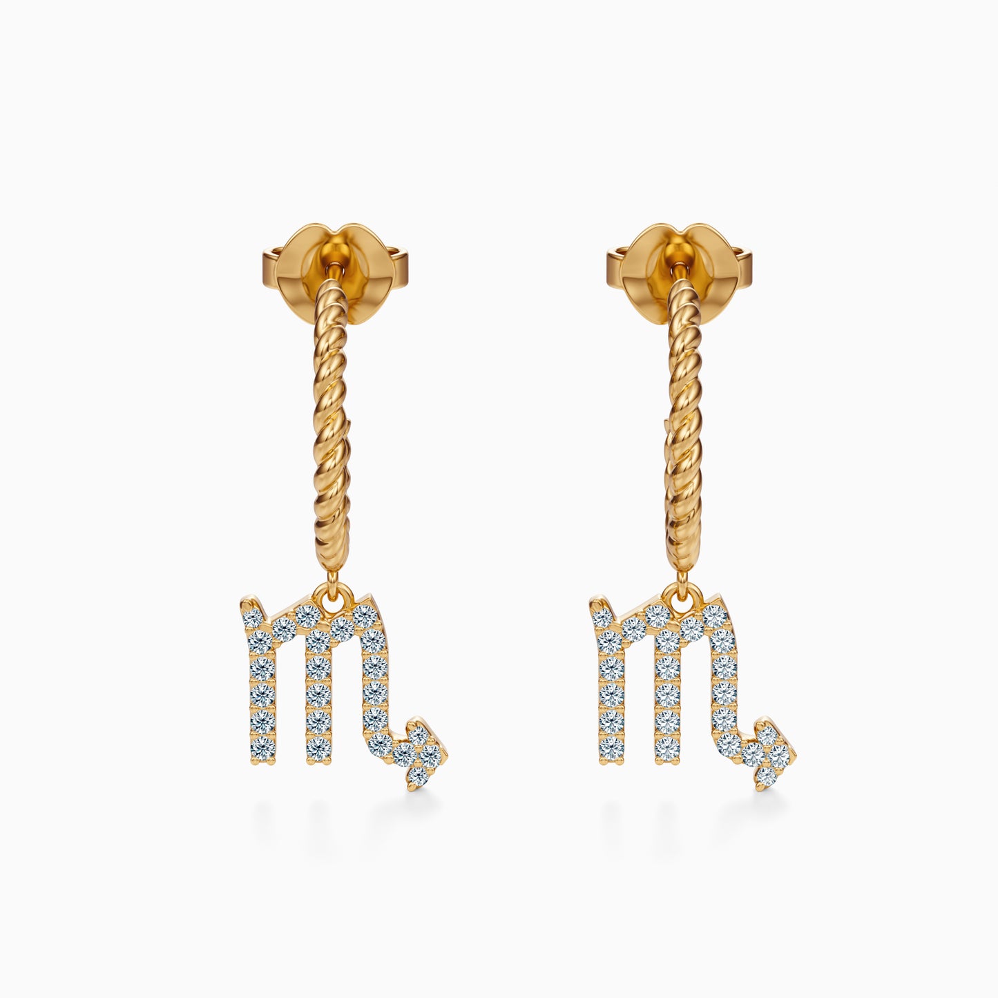 Diamond Scorpio Dangle Earrings