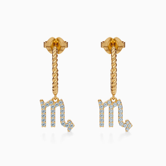 Diamond Scorpio Dangle Earrings
