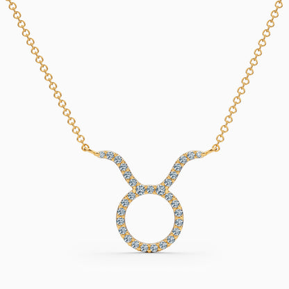 Large Diamond Taurus Necklace