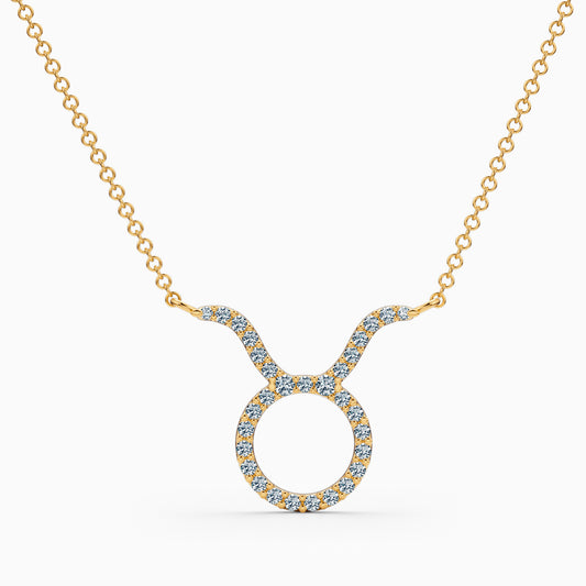 Large Diamond Taurus Necklace