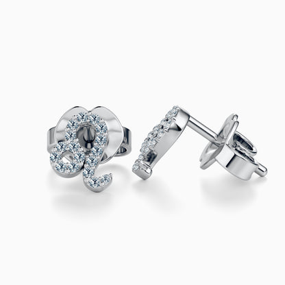 Diamond Leo Stud Earrings